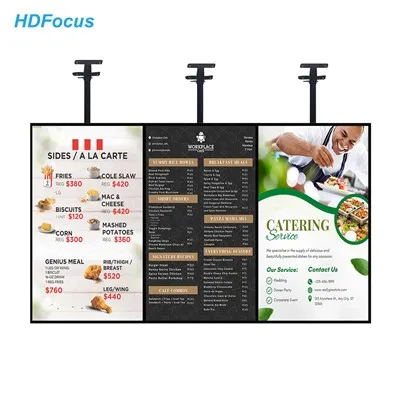 Cartes de menu numériques moniteurs professionnels